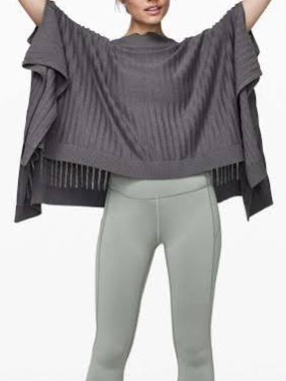 NWOT Lululemon Dark Gray Forward Flow Poncho, Cotton/Silk, One Size